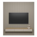 Ver imagem 7 de Painel Ripado Modular 258cm Ozero Mdp/mdf Nicho Arredondado Gris/tauari Fosco G77 - Gran Belo