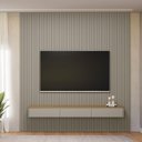 Ver imagem 5 de Painel Ripado Modular 258cm Ozero Mdp/mdf Nicho Arredondado Gris/tauari Fosco G77 - Gran Belo