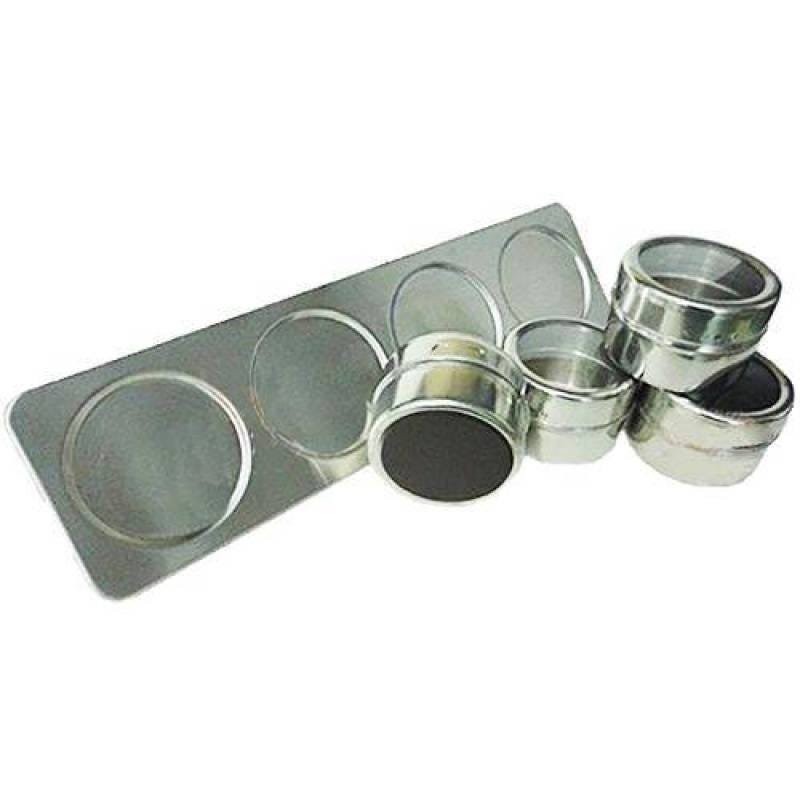 Kit Porta Temperos E Condimentos Em Aço Inox Magnetico Metalizado Para Cozinha (IXB0109) - 4