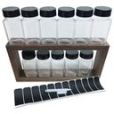 Ver imagem 3 de Pote Tempero Kit 11 Potes + 11 Etiquetas Adesivas + Nicho Arte Cozinha Potes de Tempero