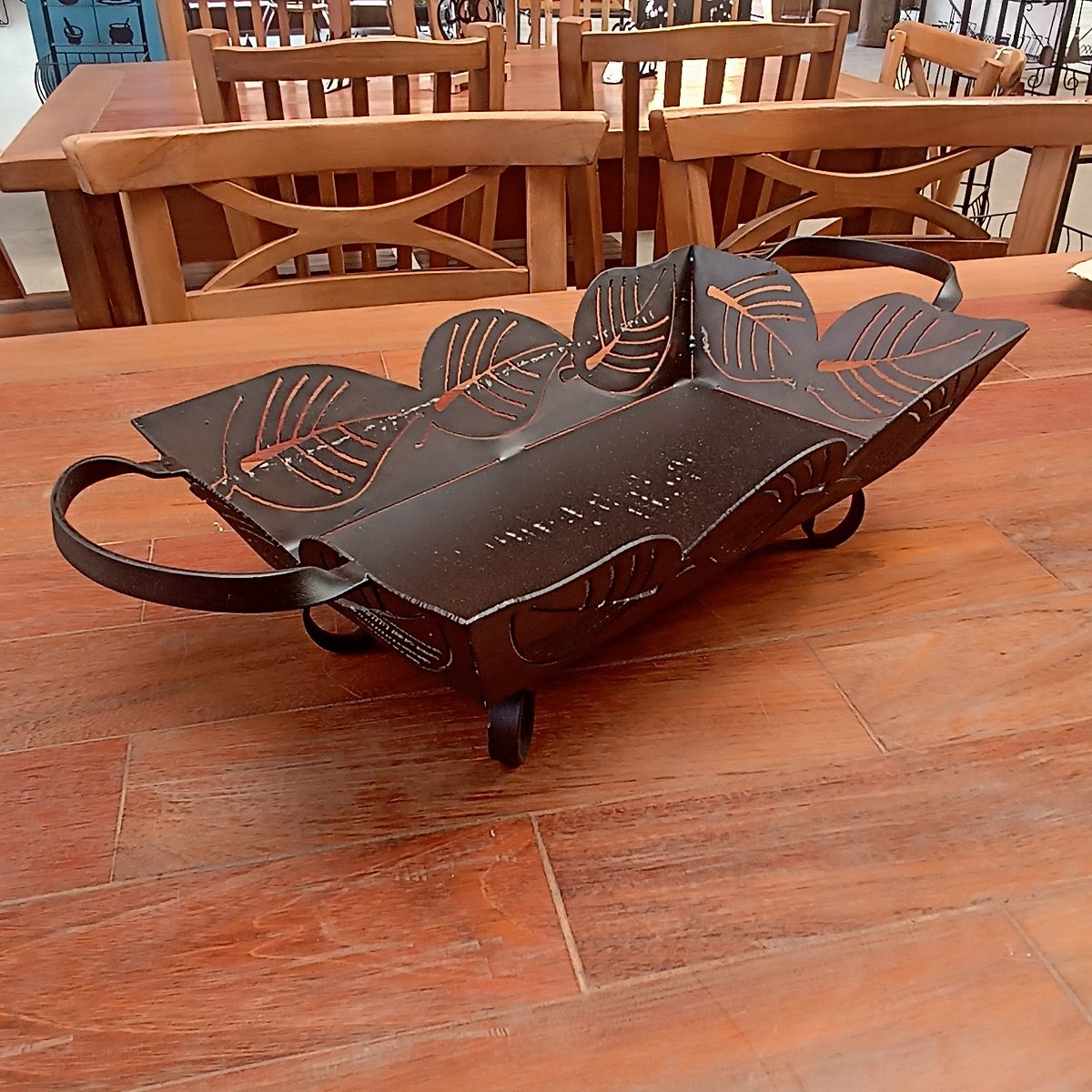 Bandeja de ferro para mesas e bancadas super resistente artesanato rústico para decoração e utilidad - 2