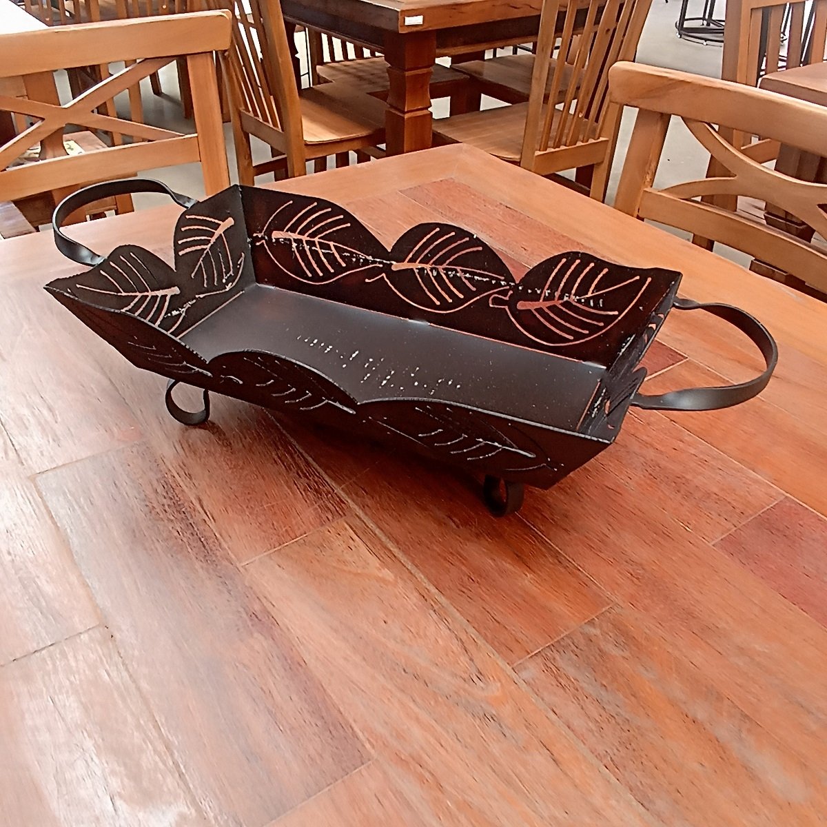 Bandeja de ferro para mesas e bancadas super resistente artesanato rústico para decoração e utilidad - 3