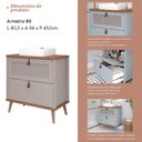 Ver imagem 3 de Armário Banheiro 80cm Mdf Cappuccino 1 Porta Gaveta C/ Cuba