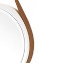 Ver imagem 2 de Espelho Decorativo Adnet Branco Alça Corino Caramelo Led Amarelo 50cm Redondo