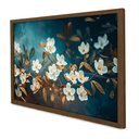 Ver imagem 1 de Quadro Decorativo Floral Luxo Galhos de Cerejeira em Moldura Caixa Tacolado Moldura Trad 1cm Madeira