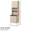 Ver imagem 3 de Paneleiro 4 Portas 1 Nicho MDF 70x221 cm Kali 1223122 Bianco Toq Nicioli