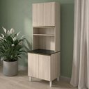 Ver imagem 2 de Paneleiro 4 Portas 1 Nicho MDF 70x221 cm Kali 1223122 Bianco Toq Nicioli