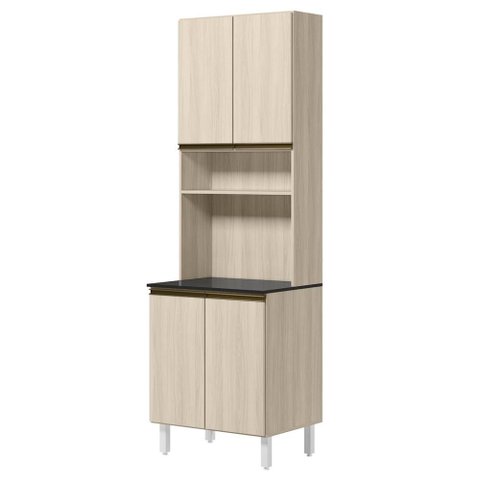 Paneleiro 4 Portas 1 Nicho MDF 70x221 cm Kali 1223122 Bianco Toq Nicioli
