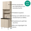 Ver imagem 4 de Paneleiro 4 Portas 1 Nicho MDF 70x221 cm Kali 1223122 Bianco Toq Nicioli