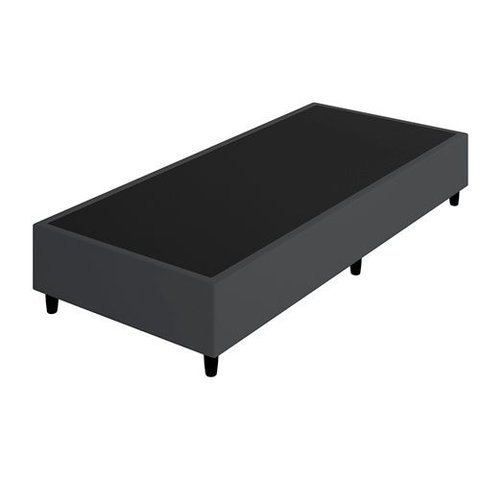 Cama Box Base Solteiro Bi Partida Suede 0,88x1,88cm:cinza