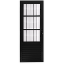 Ver imagem 1 de Porta de Giro Alumínio Preto Social C/grade Veneziana 3v Maxx