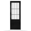 Ver imagem 2 de Porta de Giro Alumínio Preto Social C/grade Veneziana 3v Maxx
