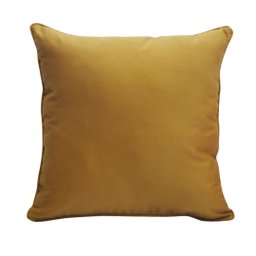 CAPA DE ALMOFADA QUADRADA EM SUEDE MOSTARDA Almofadas Estilo - 1