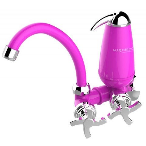 Torneira com Filtro Bica Móvel Acquabios Rosa Cromada QS