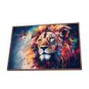 Ver imagem 1 de Leão Pop Art Canvas sem Vidro Center Molduras 60x40 Baixa Madeira