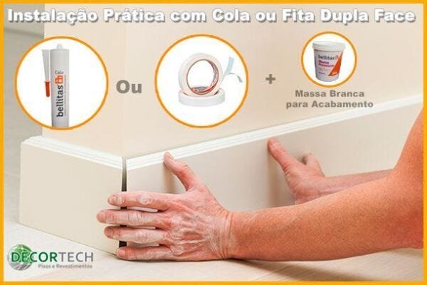 Rodapé Branco Premium Frisado 10 Cm - Caixa com 33 metros ( 15 barras de 2,20m) - 3