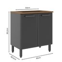 Ver imagem 2 de Balcão para Cooktop Bertolini Estilo em Aço 2 Portas Grafite