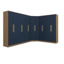Ver imagem 4 de Guarda Roupa Casal Quarto Modulado Adapt em L 12 Portas 14 Gavetas 342cm x 263cm Nogueira Azul Profundo- Kappesberg