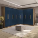 Ver imagem 1 de Quarto Modulado Kappesberg Adapt Nogueira/azul Profundo 12 Portas 342cm X 263cm