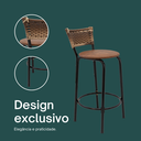 Ver imagem 4 de Kit 3 Bancos para Bancada Cozinha Gourmet Junco Cappuccino Balcão Ilha Banqueta 60cm Itagold