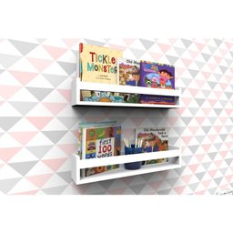 Prateleira Branca de MDF Montessori para Livros Infantil  50 cm - 3 peças - livro - 2