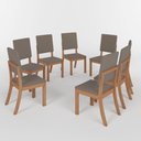 Ver imagem 2 de Kit 8 Cadeiras Estofadas para Mesa de Jantar Milla Henn