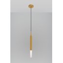 Ver imagem 2 de Luminária de Teto Pendente Tubo Difusor Sala Lavabo Dourado