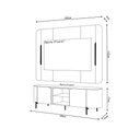 Ver imagem 4 de Painel e Bancada Tv 65" 2 Portas Deep Luminárias Douradas Pés Metálicos Bali/cedro G18 - Gran Belo