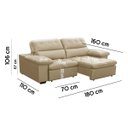 Ver imagem 6 de Sofa Retratil Reclinavel 2 Lugares 1,80m Crystal Veludo Bege Lansofbr