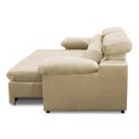 Ver imagem 4 de Sofa Retratil Reclinavel 2 Lugares 1,80m Crystal Veludo Bege Lansofbr