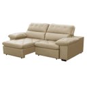 Ver imagem 2 de Sofa Retratil Reclinavel 2 Lugares 1,80m Crystal Veludo Bege Lansofbr