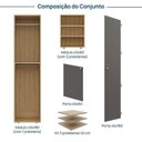 Ver imagem 4 de Guarda-Roupa Módulo 45x180 e Módulo 45x60 2 Portas e 3 Prateleiras Frame CabeCasa MadeiraOriginals