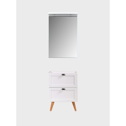 Gabinete para Banheiro com Espelheira 60cm Mdf Branco Milano - On Móveis