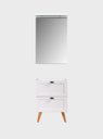Ver imagem 1 de Gabinete para Banheiro com Espelheira 60cm Mdf Branco Milano - On Móveis