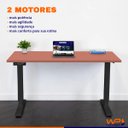 Ver imagem 3 de Mesa Ergonômica Regulagem de Altura Elétrica 2 Motores Tampo Rosa 120x80cm - Wp Connect Mesa Elétric