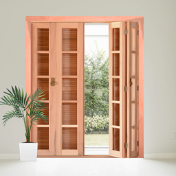 Porta de Madeira Veneziana 216cmx160cmx14cm PE541 Esel - 4