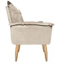 Ver imagem 5 de Poltrona Opalla Cadeira Decorativa Suede Bege para Escritório Sala de Estar Recepção