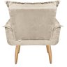 Poltrona Opalla Cadeira Decorativa Suede Bege para Escritório Sala de Estar Recepção - 6