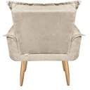 Ver imagem 6 de Poltrona Opalla Cadeira Decorativa Suede Bege para Escritório Sala de Estar Recepção