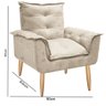 Poltrona Opalla Cadeira Decorativa Suede Bege para Escritório Sala de Estar Recepção - 2