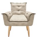 Ver imagem 4 de Poltrona Opalla Cadeira Decorativa Suede Bege para Escritório Sala de Estar Recepção
