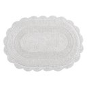 Ver imagem 1 de Tapete Croche Oval 60x90 Branco Kacyumara