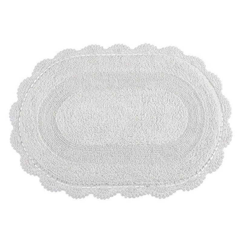 Tapete Croche Oval 60x90 Branco Kacyumara - 2