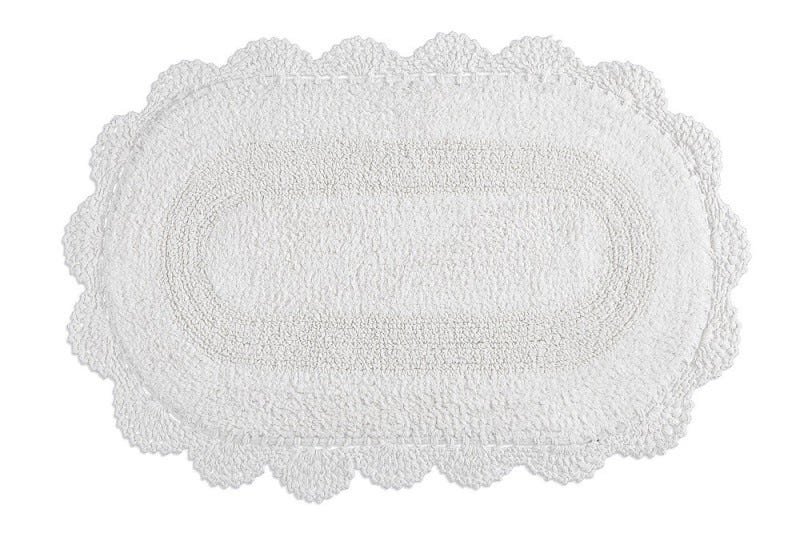 Tapete Croche Oval 50x80 Branco Kacyumara - 1
