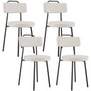 Ver imagem 1 de Kit 04 Cadeiras Decorativas Estofada Para Sala De Jantar Barcelona L02 Bouclê Cru - Lyam Decor
