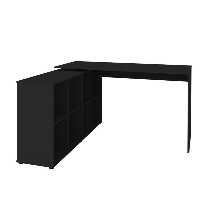 Escrivaninha Mesa Nero Expansível com Nichos Artany - Preto - 2