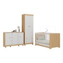 Ver imagem 2 de Quarto de Bebê Completo com Berço Americano 3 em 1 Allegra Multimóveis Mp4594 Madeirado/branco