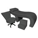 Ver imagem 1 de Kit Maca Estética Metalasse com Mocho e Escadinha Nozes Slk Decor Nina Cinza