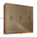 Ver imagem 3 de Guarda-roupa Solteiro Lancaster 6 Portas 3 Gavetas 100% Mdf Cinamomo/cappuccino - Panorama Móveis