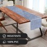 1 Caminho Trilho Mesa Impermeável Pvc Florença Azul e 42x140 - 2